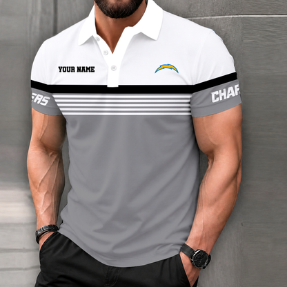 LIMITED EDITION - NEW CUSTOMIZED NFL09 LAC LOS ANGELES CHARGERS POLO SHIRT