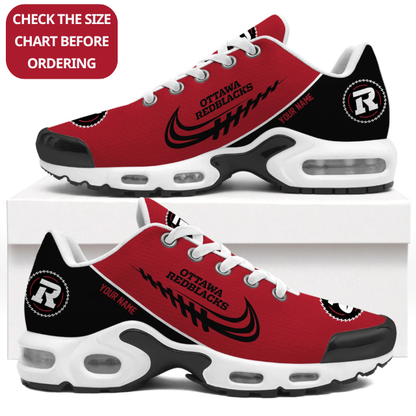 [FAN EXCLUSIVE] NEW CUSTOMIZED CFL02 OTT OTTAWA REDBLACKS AIR MAX PLUS SNEAKERS