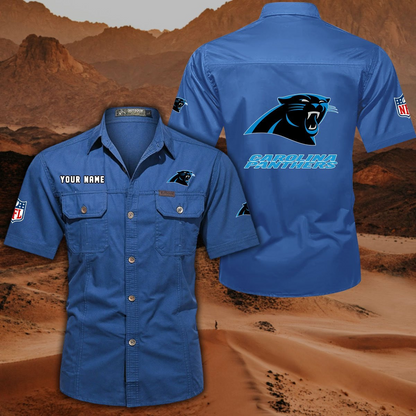 SPECIAL EDITION - NEW CUSTOMIZED NFL23 CLP CAROLINA PANTHERS MUTICOLOR MEN'S CARGO SHIRT