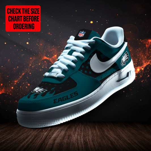 LIMITED EDITION - NEW CUSTOMIZED NFL02 PPE PHILADELPHIA EAGLES AF1 SNEAKERS