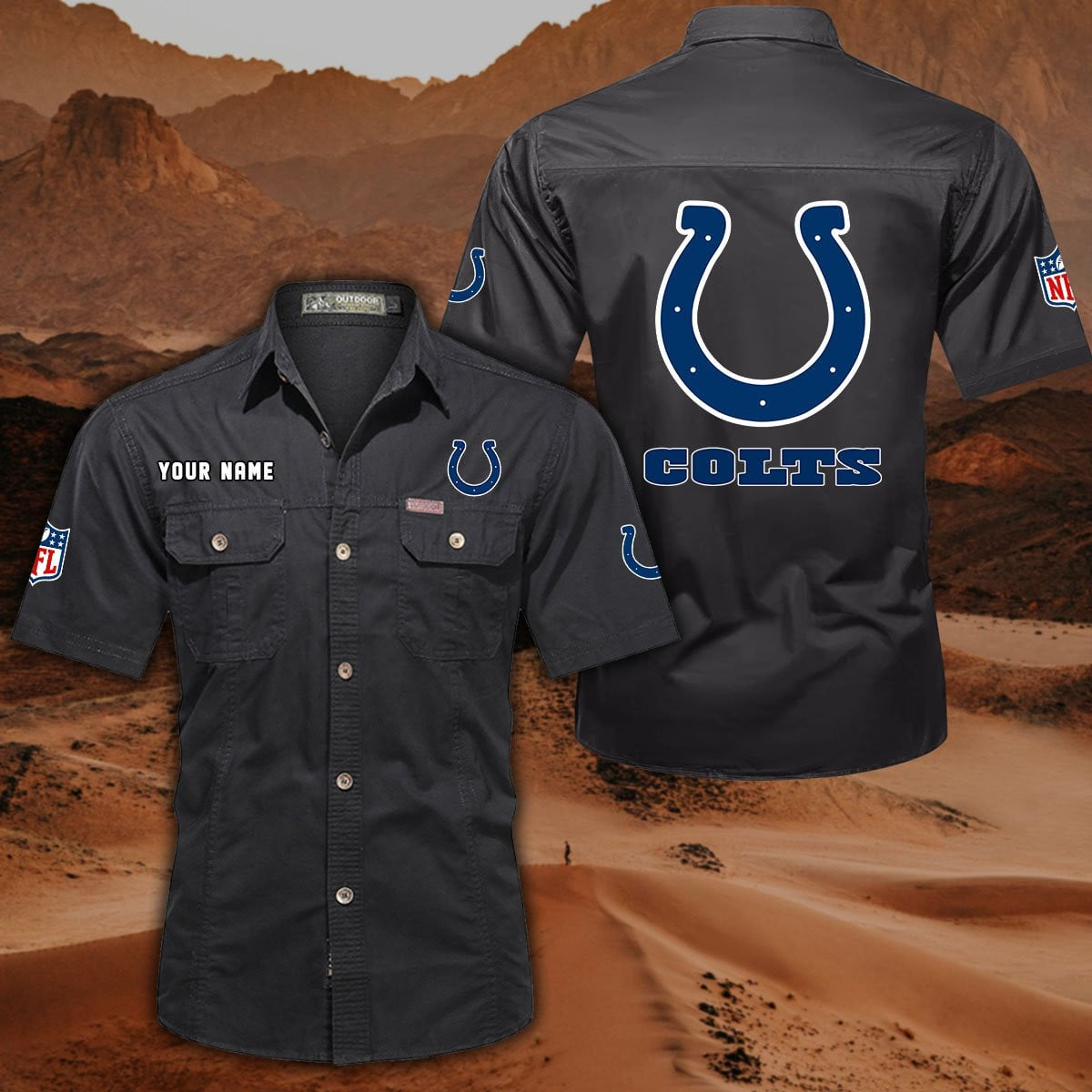 SPECIAL EDITION - NEW CUSTOMIZED NFL17 IDC INDIANAPOLIS COLTS MUTICOLOR MEN'S CARGO SHIRT