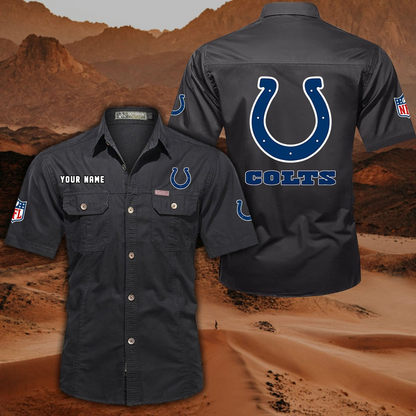 SPECIAL EDITION - NEW CUSTOMIZED NFL17 IDC INDIANAPOLIS COLTS MUTICOLOR MEN'S CARGO SHIRT