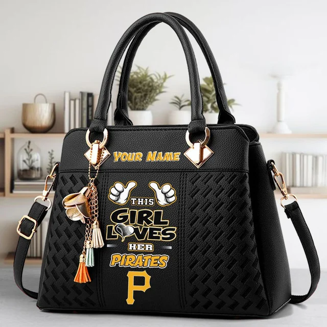 LIMITED EDITION - NEW CUSTOMIZED MLB29 PHP PITTSBURGH PIRATES ZIP HANDBAG MULTICOLOR