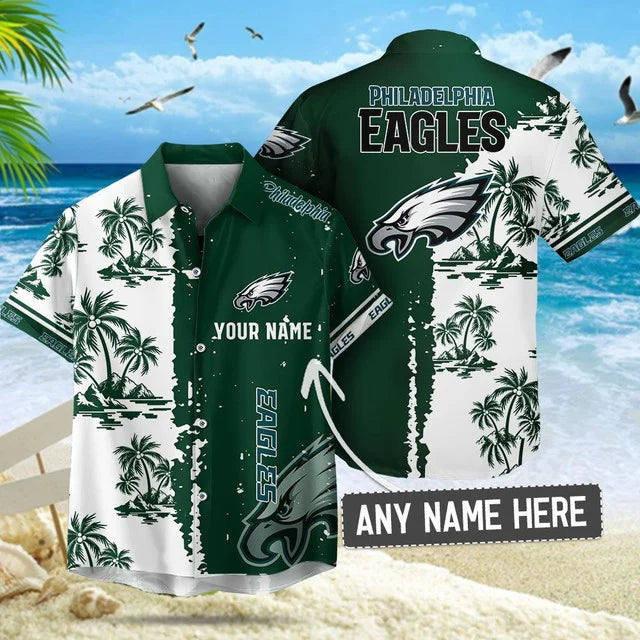 LIMITED EDITION - NEW CUSTOMIZED NFL02 PPE PHILADELPHIA EAGLES UNISEX HAWAIIAN SHIRT & SHORTS SET