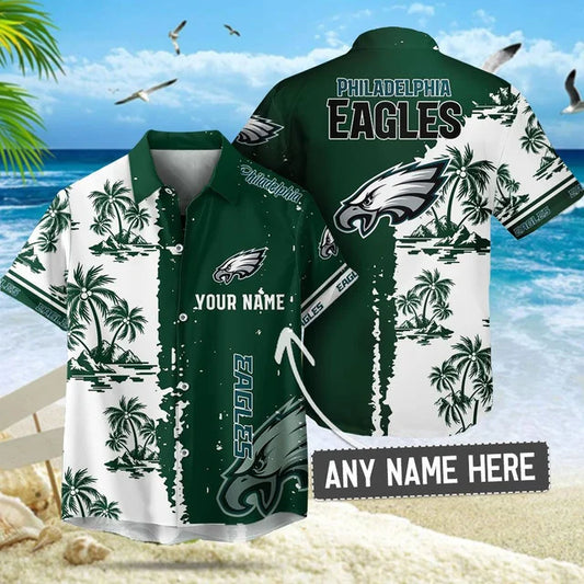 LIMITED EDITION - NEW CUSTOMIZED NFL02 PPE PHILADELPHIA EAGLES UNISEX HAWAIIAN SHIRT & SHORTS SET