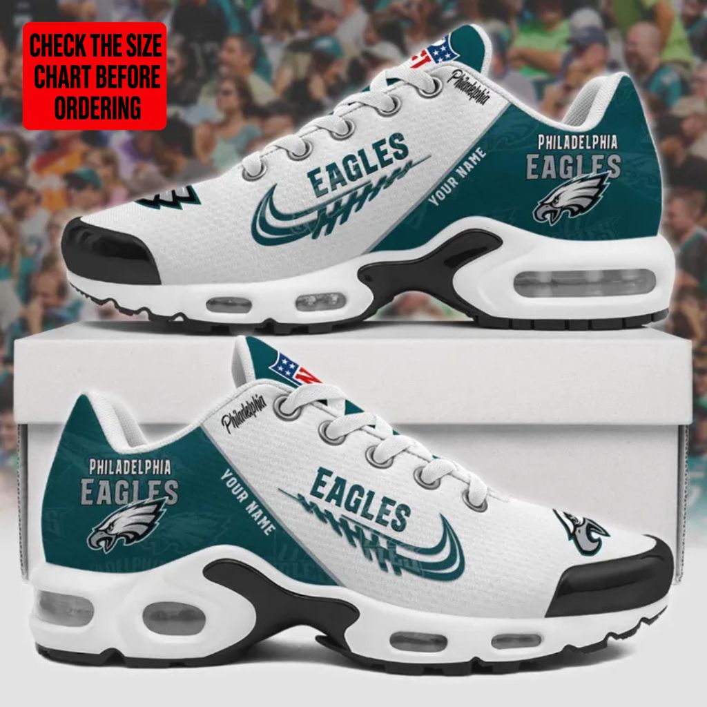 LIMITED EDITION - NEW CUSTOMIZED NFL02 PPE PHILADELPHIA EAGLES AIR MAX PLUS SNEAKERS