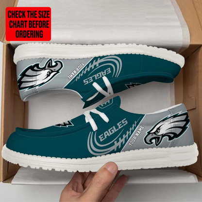 [SPECIAL OFFER] NEW CUSTOMIZED NFL02 PPE PHILADELPHIA EAGLES LOAFER SHOES