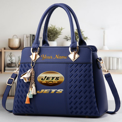 LIMITED EDITION - NEW CUSTOMIZED NFL25 NYJ NEW YORK JETS LUXURY HANDBAG IN MULTIPLE COLORS