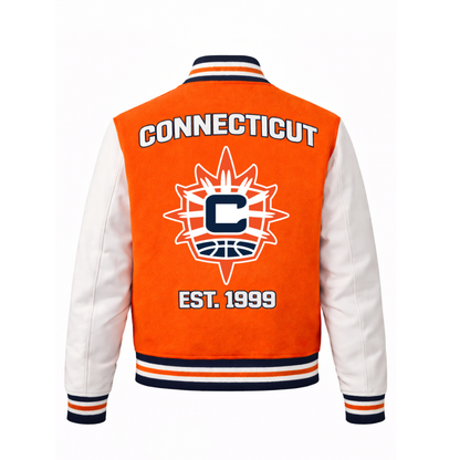 LIMITED EDITION - NEW CUSTOMIZED WNBA03 CTS CT SUN BASEBALL JACKET, SATIN VARSITY JACKET01