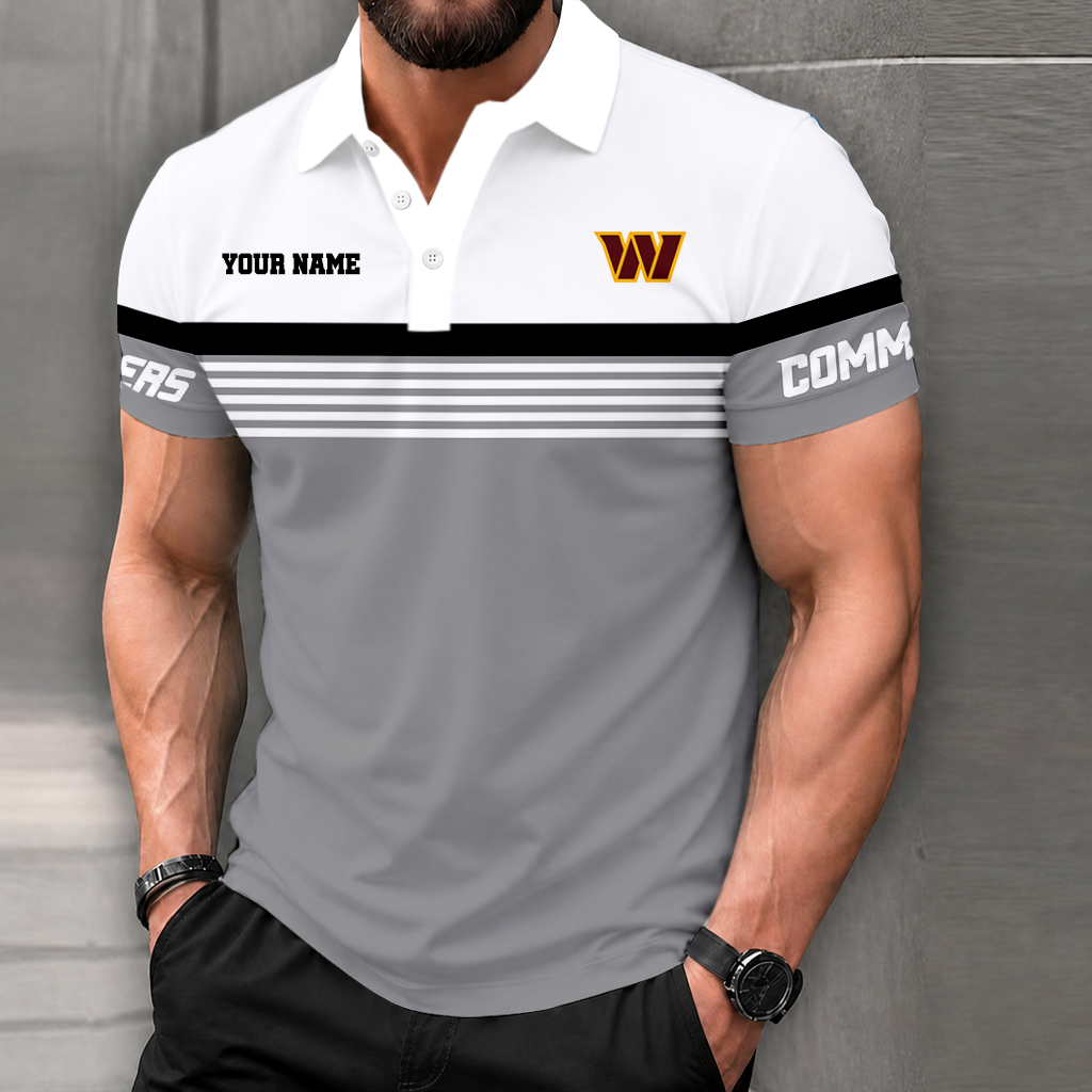 LIMITED EDITION - NEW CUSTOMIZED NFL12 WTC WASHINGTON COMMANDERS POLO SHIRT