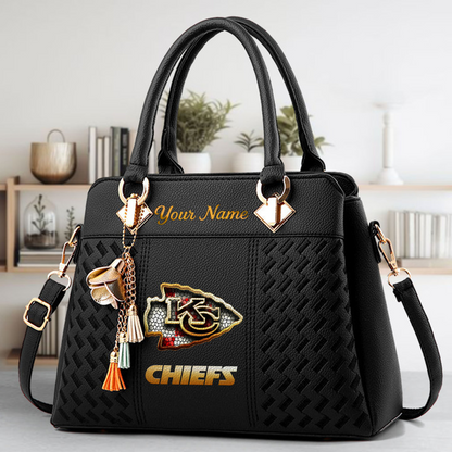 LIMITED EDITION - NEW CUSTOMIZED NFL01 KCC KANSAS CITY CHIEFS LUXURY HANDBAG IN MULTIPLE COLORS