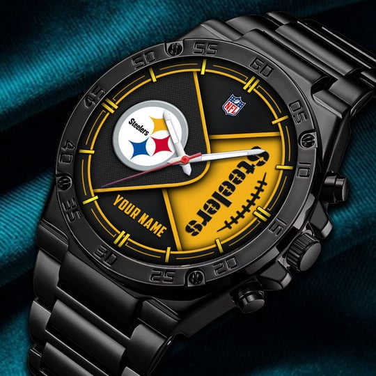 LIMITED EDITION - NEW CUSTOMIZED NFL14 PSB PITTSBURGH STEELERS LUXURY STAINLESS STEEL WATCH