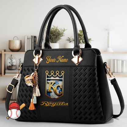 LIMITED EDITION - NEW CUSTOMIZED MLB19 KCR KANSAS CITY ROYALS ZIP HANDBAG MULTICOLOR