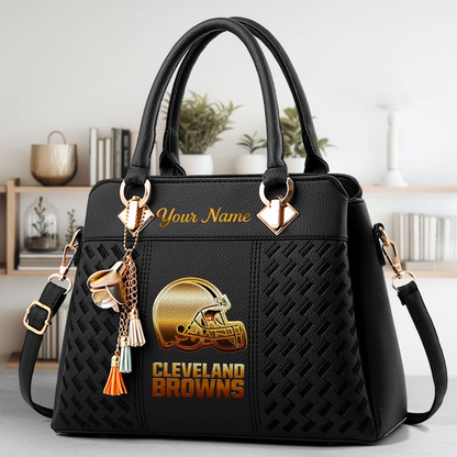 LIMITED EDITION - NEW CUSTOMIZED NFL29 CLB CLEVELAND BROWNS LUXURY HANDBAG IN MULTIPLE COLORS