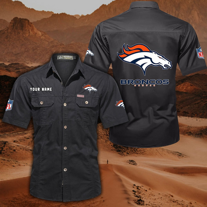 SPECIAL EDITION - NEW CUSTOMIZED NFL13 DVB DENVER BRONCOS MUTICOLOR MEN'S CARGO SHIRT