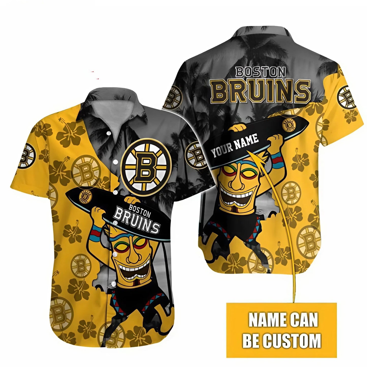 LIMITED EDITION - NEW CUSTOMIZED NHL02 BTB BOSTON BRUINS UNISEX HAWAIIAN SHIRT