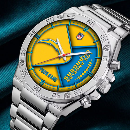 LIMITED EDITION - NEW CUSTOMIZED NFL09 LAC LOS ANGELES CHARGERS LUXURY STAINLESS STEEL WATCH