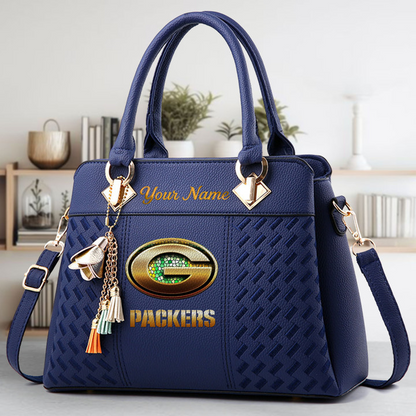 LIMITED EDITION - NEW CUSTOMIZED NFL08 GBP GREEN BAY PACKERS LUXURY HANDBAG IN MULTIPLE COLORS
