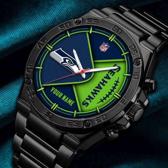 LIMITED EDITION - NEW CUSTOMIZED NFL06 SSH SEATTLE SEAHAWKS LUXURY STAINLESS STEEL WATCH