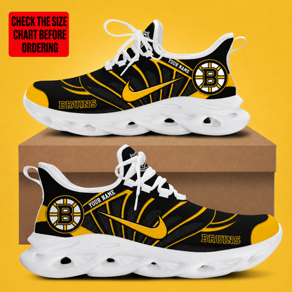 [SUPER SALE] NEW CUSTOMIZED NHL02 BTB BOSTON BRUINS CLUNKY SNEAKERS
