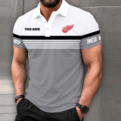 LIMITED EDITION - NEW CUSTOMIZED NHL22 DRW DETROIT RED WINGS POLO SHIRT