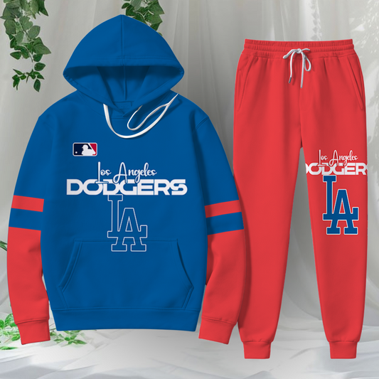 LIMITED EDITION - NEW CUSTOMIZED MLB02 LAD LOS ANGELES DODGERS HOODIE & SWEATPANTS SET