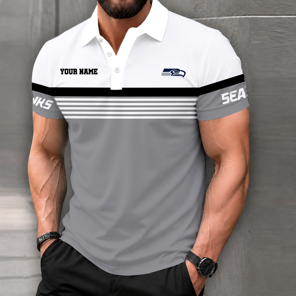 LIMITED EDITION - NEW CUSTOMIZED NFL06 SSH SEATTLE SEAHAWKS POLO SHIRT