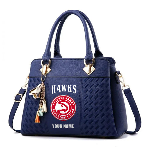 LIMITED EDITION - NEW CUSTOMIZED NBA17 AHA ATLANTA HAWKS ZIP HANDBAG MULTICOLOR
