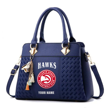 LIMITED EDITION - NEW CUSTOMIZED NBA17 AHA ATLANTA HAWKS ZIP HANDBAG MULTICOLOR