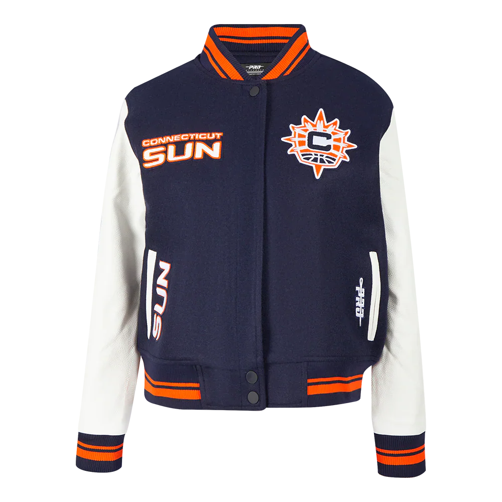 LIMITED EDITION - NEW CUSTOMIZED WNBA03 CTS CT SUN  BASEBALL JACKET, SATIN VARSITY JACKET 03