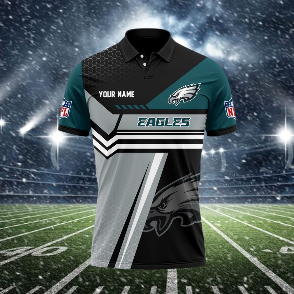 LIMITED EDITION - NEW CUSTOMIZED NFL02 PPE PHILADELPHIA EAGLES POLO SHIRT