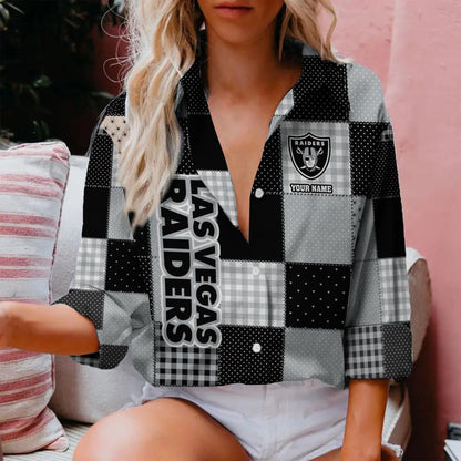 LIMITED EDITION - NEW CUSTOMIZED NFL07 LVR LAS VEGAS RAIDERS WOMEN CASUAL SHIRT FOR FAN
