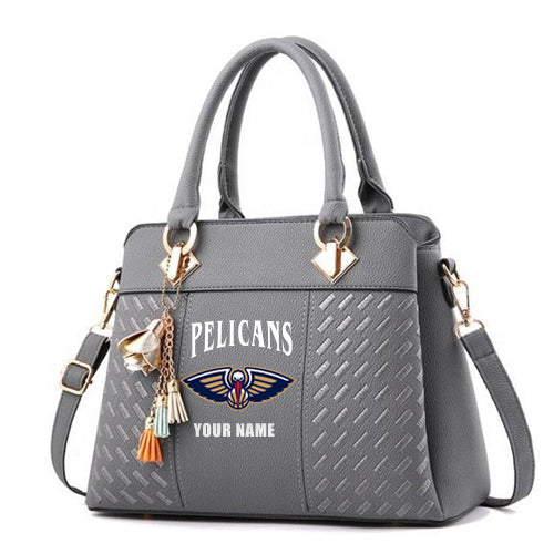 LIMITED EDITION - NEW CUSTOMIZED NBA30 NOP NEW ORLEANS PELICANS ZIP HANDBAG MULTICOLOR