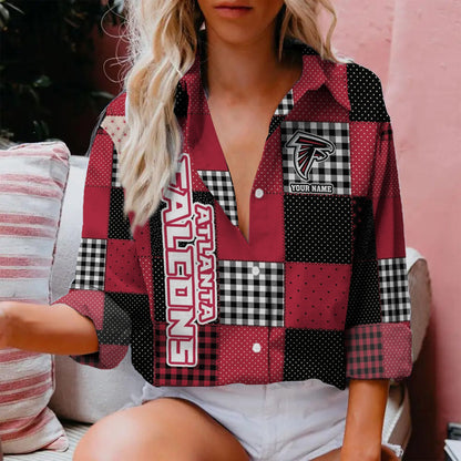 LIMITED EDITION - NEW CUSTOMIZED NFL18 ATF ATLANTA FALCONS WOMEN CASUAL SHIRT FOR FAN