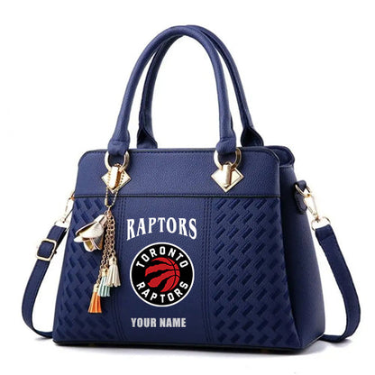 LIMITED EDITION - NEW CUSTOMIZED NBA24 TRA TORONTO RAPTORS ZIP HANDBAG MULTICOLOR