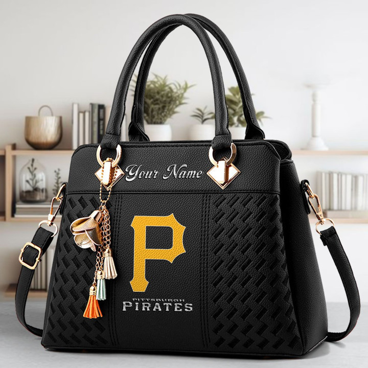 LIMITED EDITION - NEW CUSTOMIZED MLB29 PHP PITTSBURGH PIRATES ZIP HANDBAG MULTICOLOR