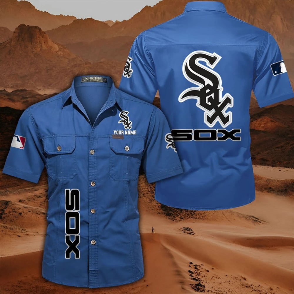 LIMITED EDITION - NEW CUSTOMIZED MLB26 CWS CHICAGO WHITE SOX MEN'S CARGO SHIRT