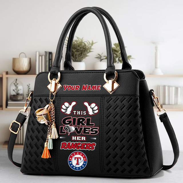 LIMITED EDITION - NEW CUSTOMIZED MLB08 TRS TEXAS RANGERS ZIP HANDBAG MULTICOLOR