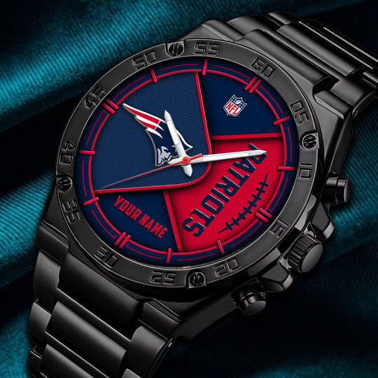 LIMITED EDITION - NEW CUSTOMIZED NFL27 NEP NEW ENGLAND PATRIOTS LUXURY STAINLESS STEEL WATCH