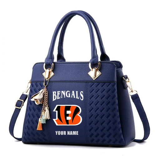 LIMITED EDITION - NEW CUSTOMIZED NFL16 CCB CINCINNATI BENGALS HANDBAG IN MULTIPLE COLORS