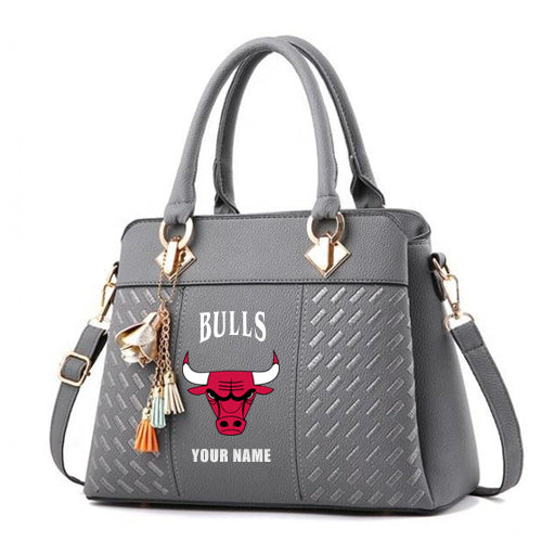 LIMITED EDITION - NEW CUSTOMIZED NBA19 CBU CHICAGO BULLS ZIP HANDBAG MULTICOLOR