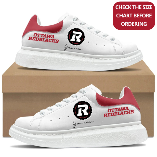 [FAN EXCLUSIVE] NEW CUSTOMIZED CFL02 OTT OTTAWA REDBLACKS MCQUEEN SHOES