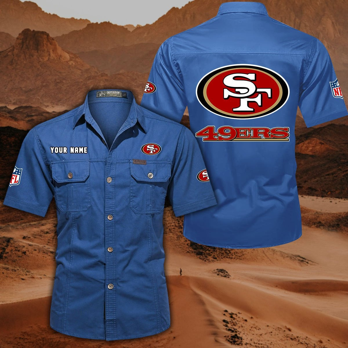 SPECIAL EDITION - NEW CUSTOMIZED NFL11 SF49 SAN FRANCISCO 49ERS MUTICOLOR MEN'S CARGO SHIRT