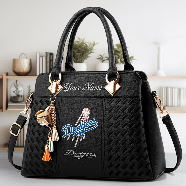 LIMITED EDITION - NEW CUSTOMIZED MLB02 LAD LOS ANGELES DODGERS ZIP HANDBAG MULTICOLOR