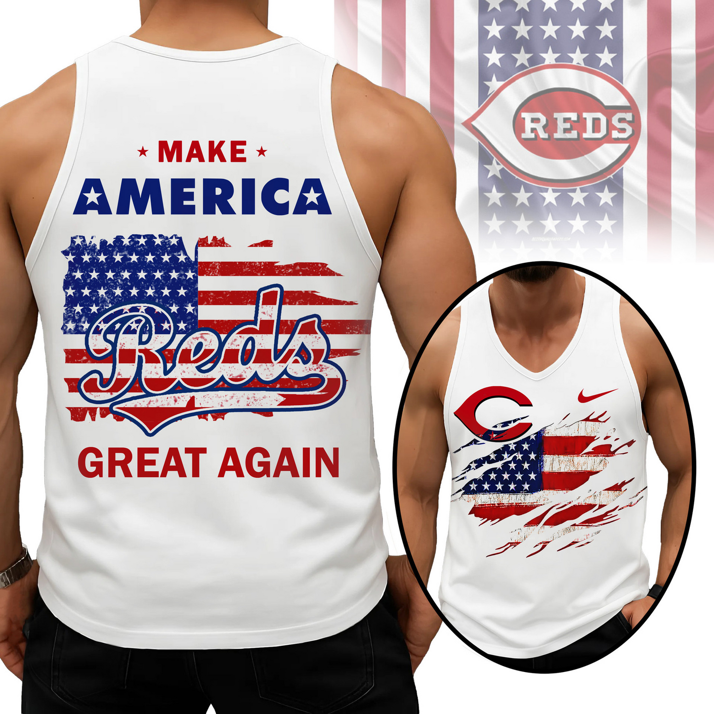 LIMITED EDITION - NEW CUSTOMIZED MLB05 CRS CINCINNATI REDS UNISEX TANK TOP