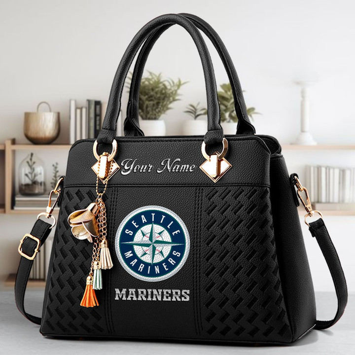 LIMITED EDITION - NEW CUSTOMIZED MLB14 SMS SEATTLE MARINERS ZIP HANDBAG MULTICOLOR