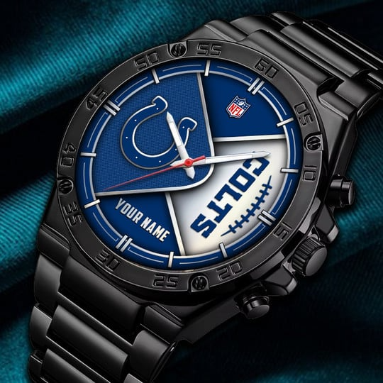 LIMITED EDITION - NEW CUSTOMIZED NFL17 IDC INDIANAPOLIS COLTS LUXURY STAINLESS STEEL WATCH