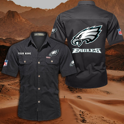 SPECIAL EDITION - NEW CUSTOMIZED NFL02 PPE PHILADELPHIA EAGLES MUTICOLOR MEN'S CARGO SHIRT