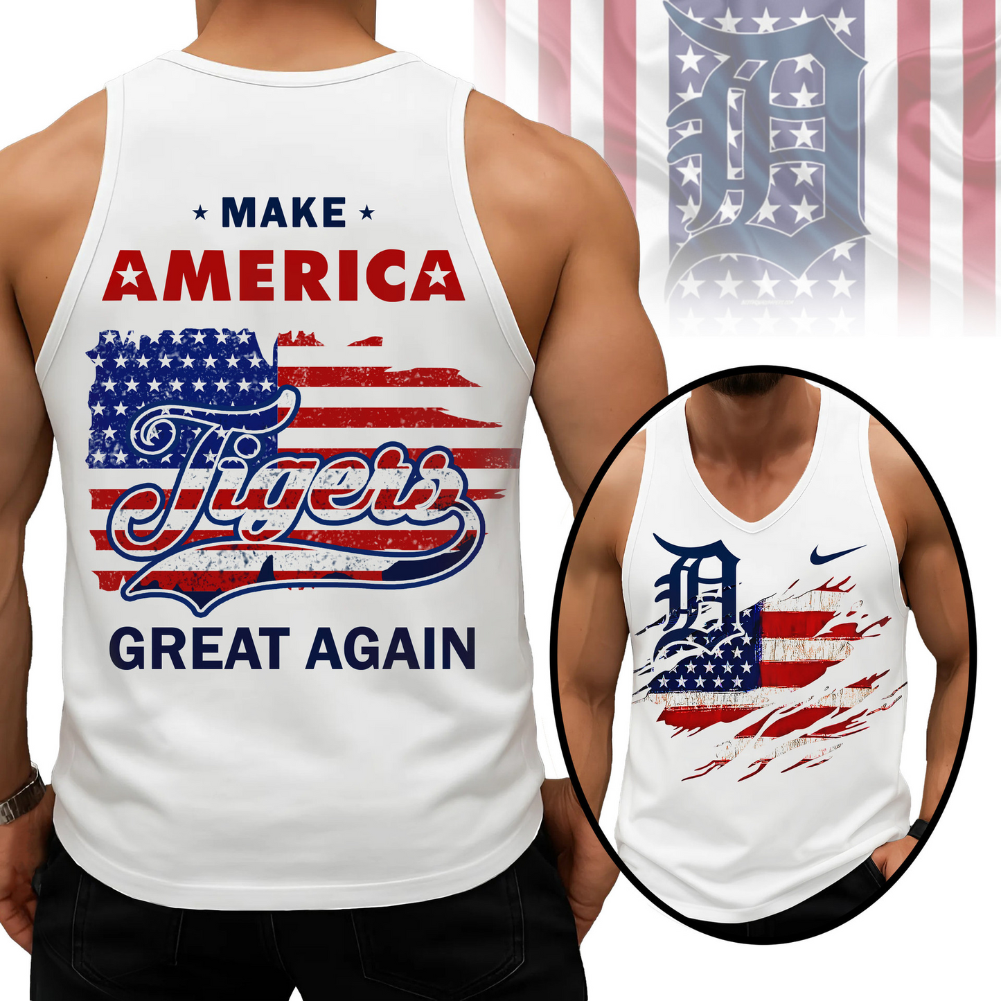 LIMITED EDITION - NEW CUSTOMIZED MLB16 DTS DETROIT TIGERS UNISEX TANK TOP