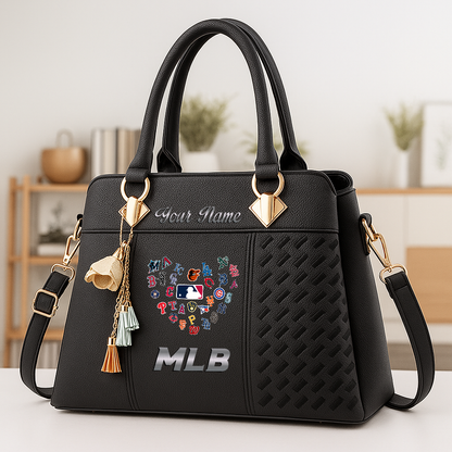 LIMITED EDITION - NEW CUSTOMIZED MLB32 MLB ALL TEAMS ZIP HANDBAG MULTICOLOR